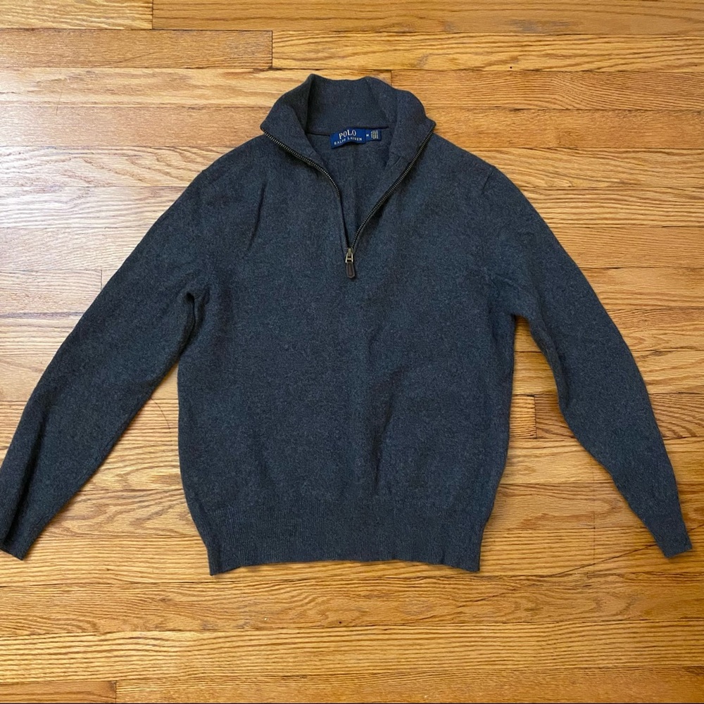 POLO Ralph Lauren Men’s Dark Gray Half Zip Sweater